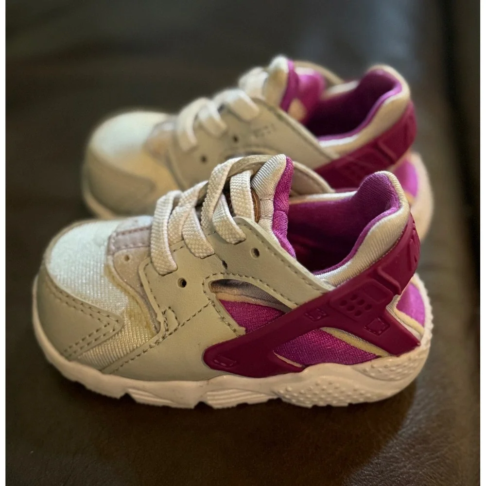 Nike Huarache Girls Toddler Sneakers Shoes Grey Berry Purple  Size 4C